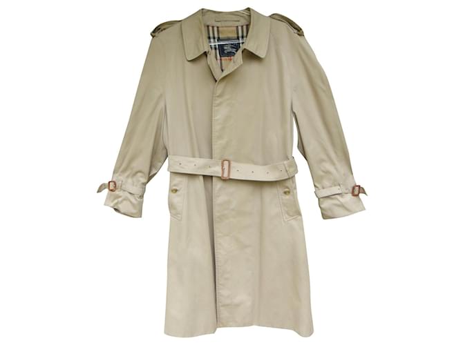trench homme Burberry vintage taille 50 Coton Polyester Beige  ref.341807