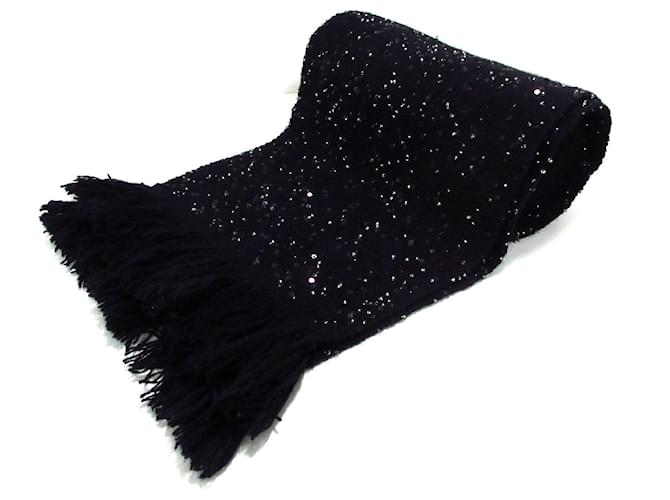 Chanel scarf Black Wool  ref.341867