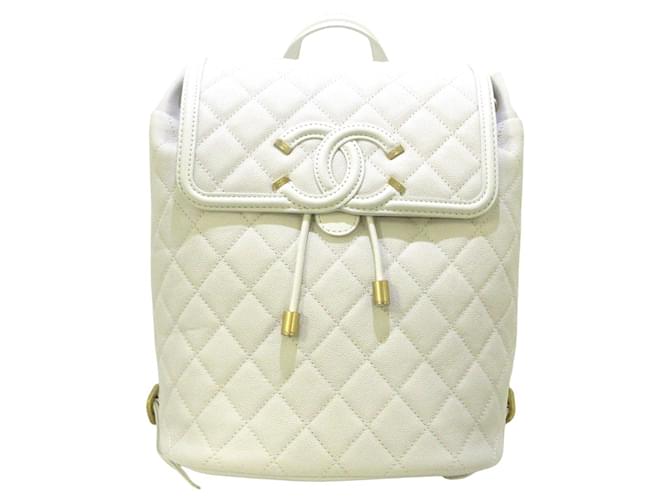 Chanel Matrasse White Leather  ref.341874