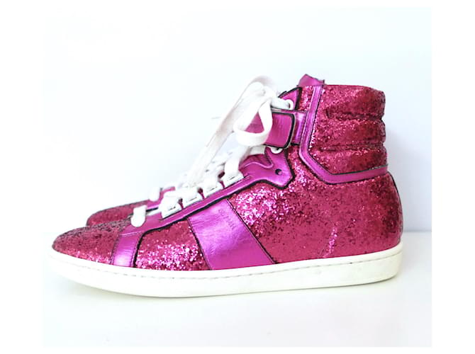 Pink saint laurent sneakers online