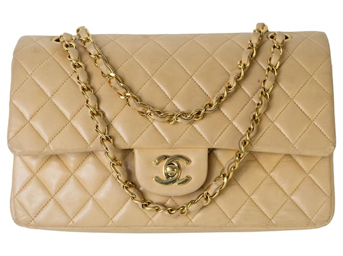 Timeless Chanel intemporal Bege Couro  ref.341896
