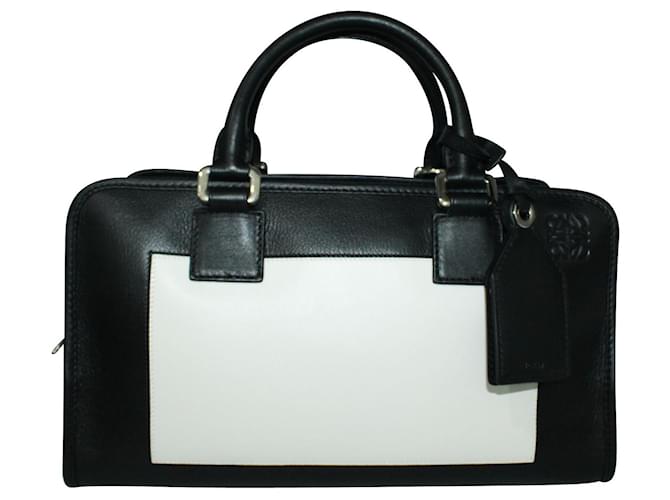 Loewe Bicolor Amazona 28 Handbag Black Leather  ref.341971