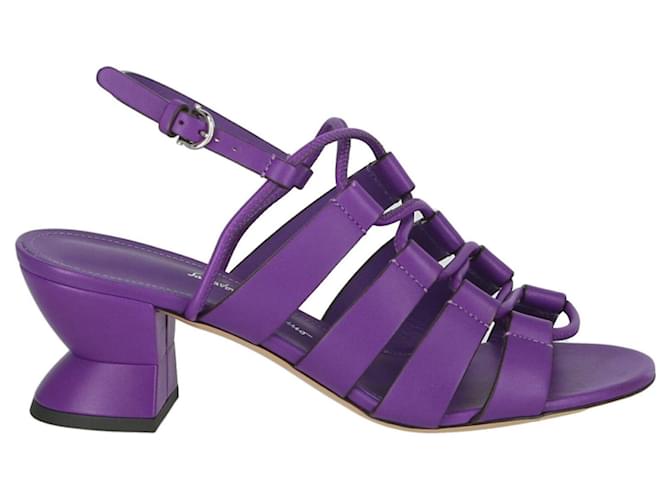 Salvatore Ferragamo Sirmio Leather Sandal Purple  ref.342001