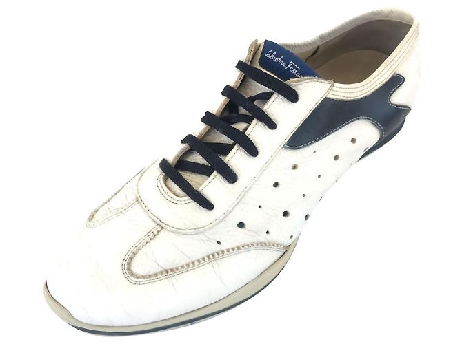 Sneakers Salvatore Ferragamo in pelle bianca Bianco