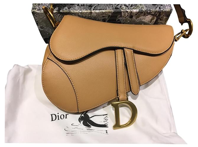 Saddle Dior Sac de selle Cuir Cognac  ref.342102