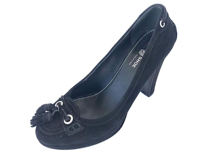 Car Shoes Heels Black Suede  ref.342107