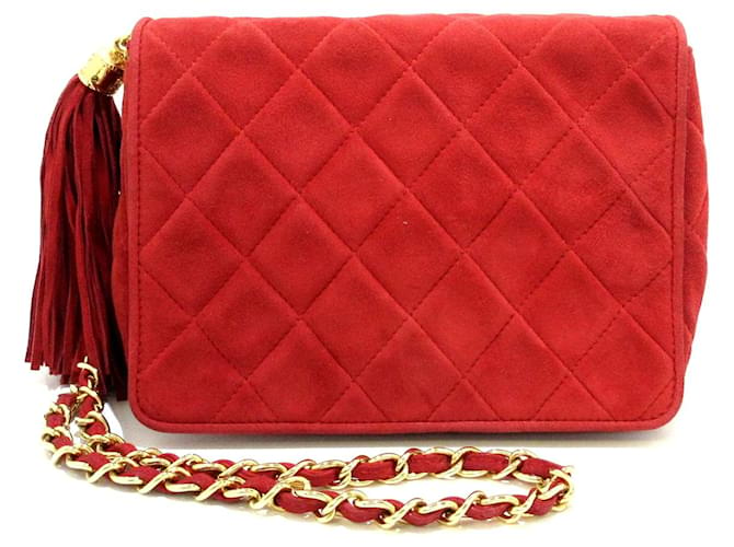 Chanel Matrasse Red Suede  ref.342240