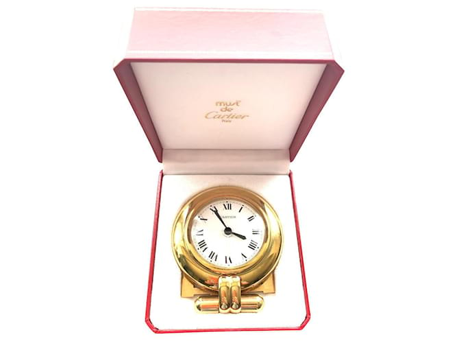 Rivoli Cartier clock Golden Gold-plated  ref.342562