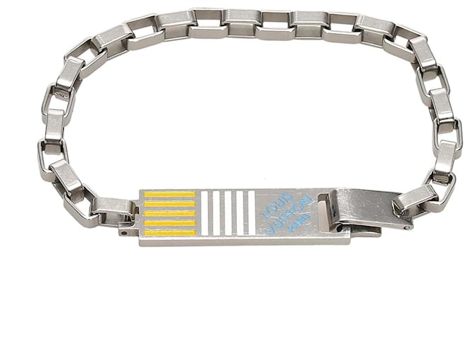 Louis Vuitton Silver Damier Chain Bracelet