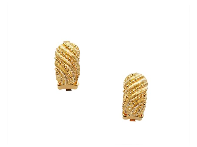 Dior Ohrclips mit goldenem Logo Metall  ref.342899