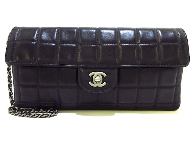 Chanel Chocolate bar Black Leather  ref.343025