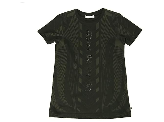 Camiseta de algodão com logotipo Philipp Plein Junior preto cinza para meninos ou meninas 14 -15  ref.343160
