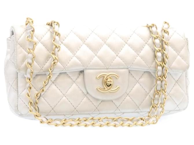 Chanel Classic Flap Silvery Leather  ref.343391
