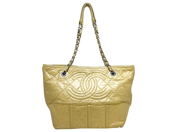 Chanel Matrasse Golden Leather  ref.343777