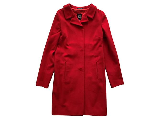 Gianfranco Ferre Vintage Abrigo de lana rojo vintage Roja  ref.344352