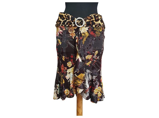 Gonna midi Just Cavalli leopardata Multicolore Stampa leopardo