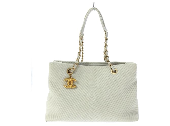 Chanel tote bag White Leather  ref.344649