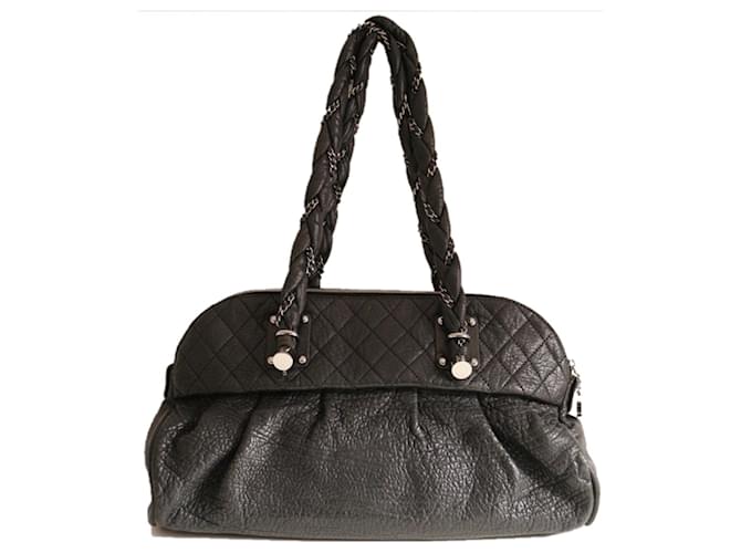 Chanel Shopping Black Leather  ref.344764