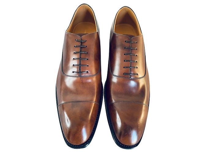 Oxford Louis Vuitton Caramello Pelle verniciata