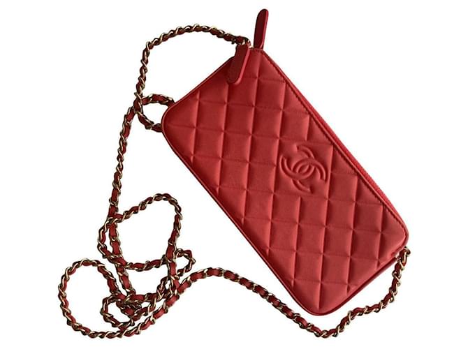 WOC Chanel Pink Leather  ref.344784