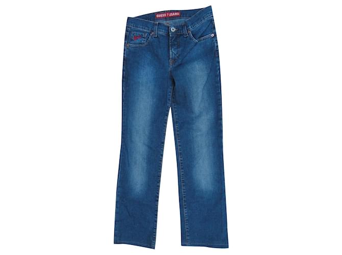 Guess Jeans mit lockerer Passform in der Taille 36 (W 27) Blau Baumwolle Elasthan  ref.344946