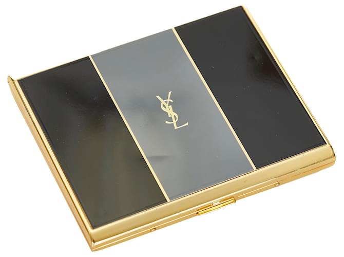 Yves Saint Laurent YSL Black Logo Cigarette Case Grey Metal ref.344976 -  Joli Closet