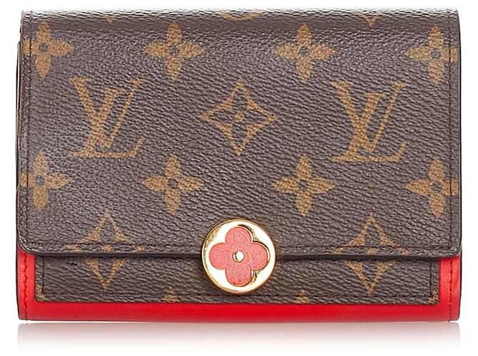 Sell Louis Vuitton Monogram Flower Compact Wallet - Brown/Red