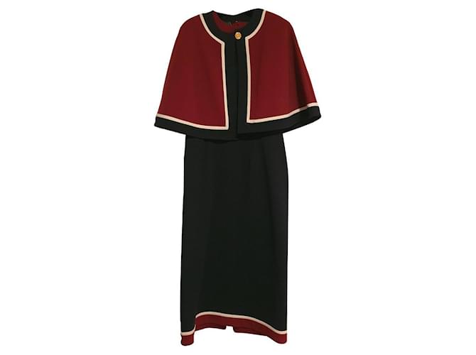 Marmont Gucci-Kleid und Bolero Rot Marineblau Viskose  ref.345472