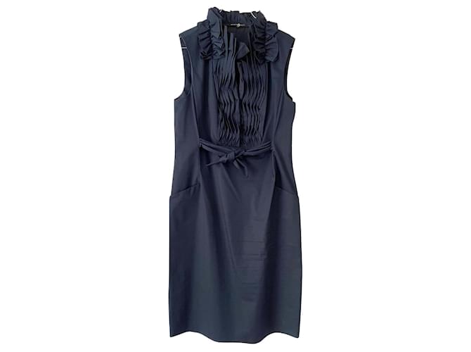 Elie Tahari Dresses Dark blue Cotton  ref.345517