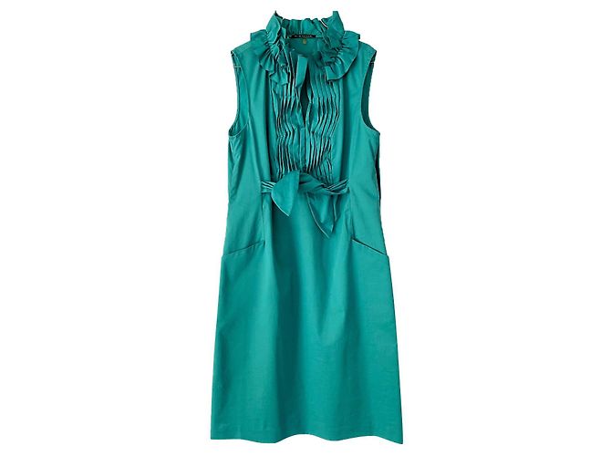 Vestido de verano de algodón verde Elie Tahari