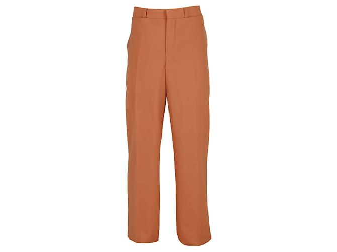 Burberry Wide-Leg Wool Trousers Orange Joli Closet