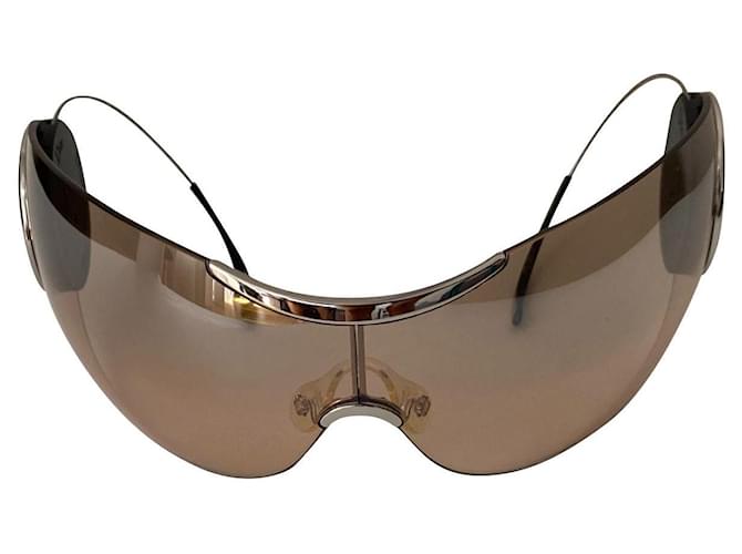 Dior Sport 2 Woman Shield Sonnenbrille mit einziehbaren Bügeln Beige Kunststoff  ref.346278