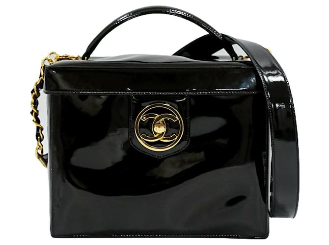 Chanel Vanity Black Patent leather  ref.346371