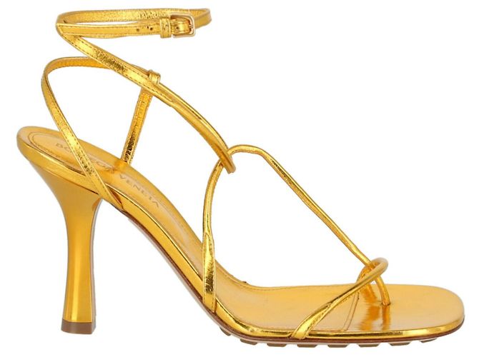 Bottega Veneta Barely There Metallic Heels Golden Leather ref.346677 - Joli  Closet