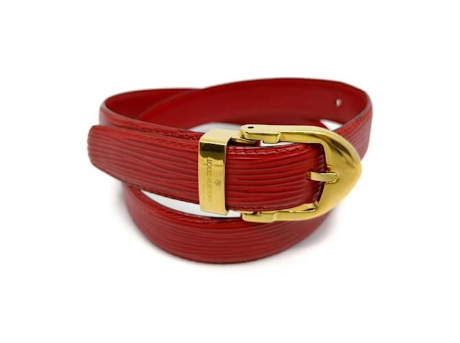 Louis Vuitton Red Epi Leather Ceinture Belt White gold  ref.346715