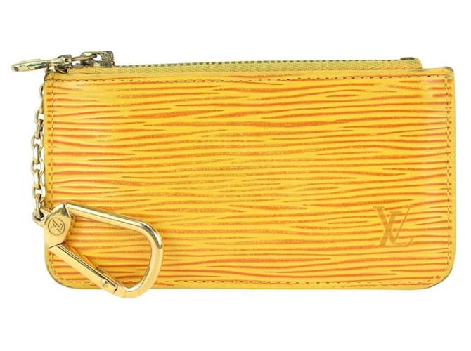 Auth Louis Vuitton Tassil Yellow Epi Leather Key Case Key Holder