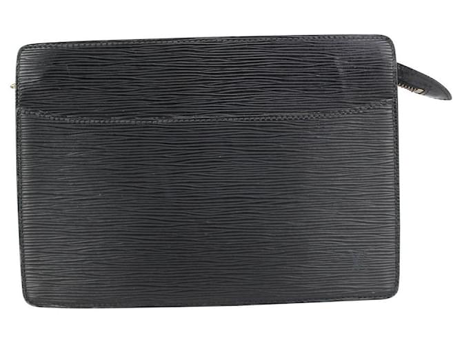 Louis Vuitton Black Epi Leather Pochette Homme Clutch Bag  ref.346732