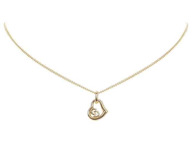 Collier à pendentif coeur en or Dior Métal Doré  ref.346832