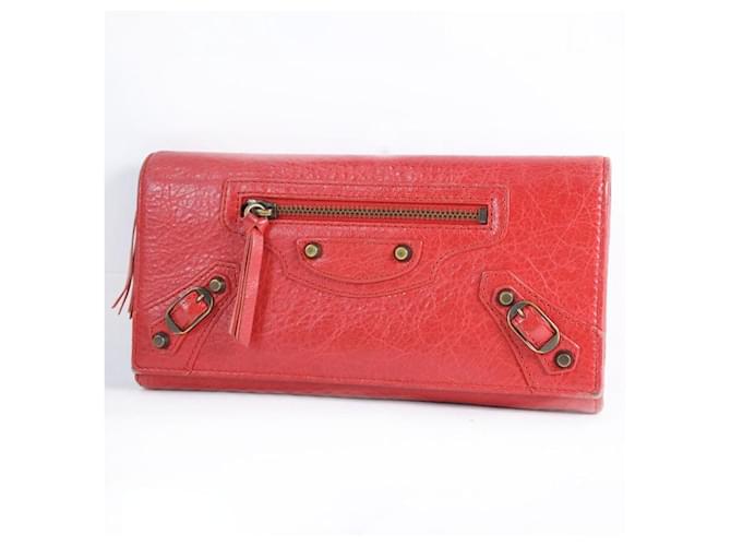 Balenciaga Wallet Red Leather  ref.347299