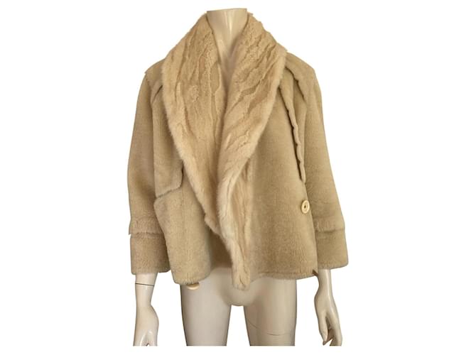 Superb mink fur jacket Louis Vuitton Beige Light brown ref.347392