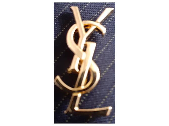 Yves Saint Laurent Brooch pin Golden Steel  ref.347408