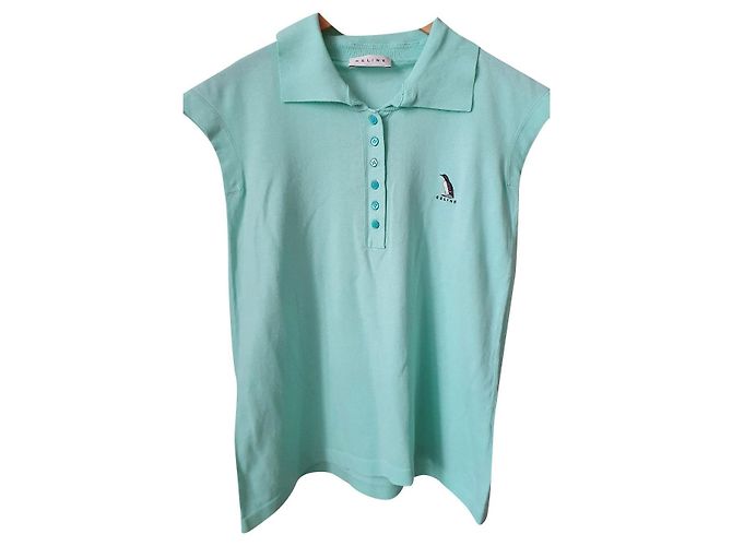 Polo turquesa sin mangas de Maison Céline