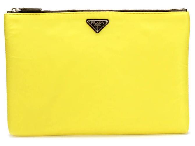 prada nylon bolsa yellow
