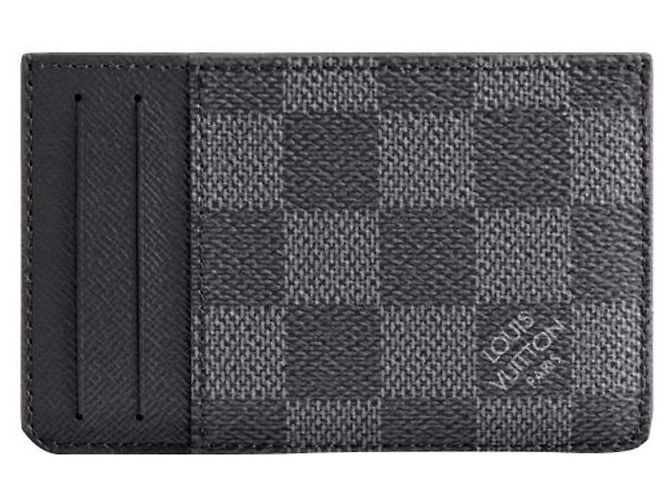 Portacarte Louis Vuitton LV grigio e nero