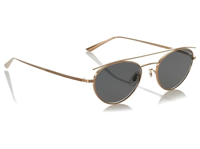 Oliver Peoples - Occhiali da sole tondi in metallo unisex oro