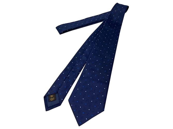 Louis Vuitton gravata de seda Azul  ref.348227