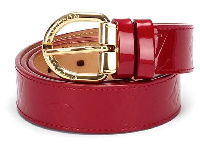 Louis Vuitton Belt M6980W in Red Leather Patent leather  ref.348423