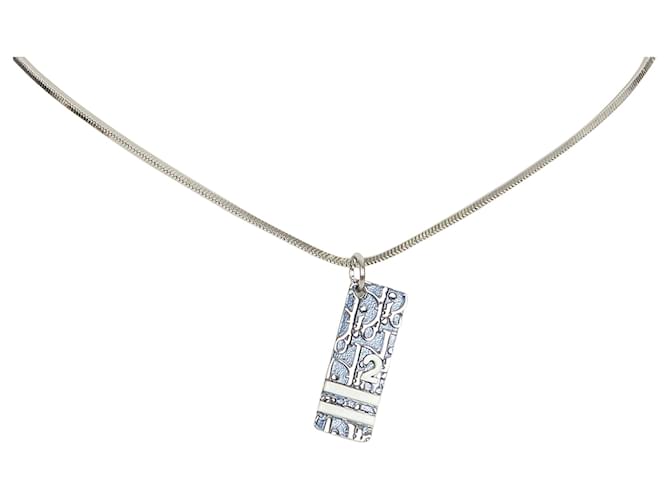 Collana con pendente Dior in argento Dior Oblique Trotter Metallo  ref.348523