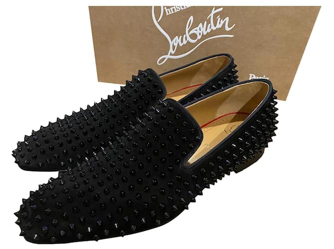 Christian Louboutin Loafers Slip ons Black Suede  ref.348714