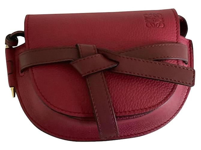 Loewe Mini Gate Red Leather  ref.348733